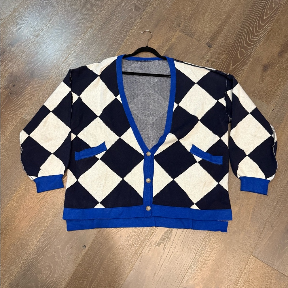 Blue Diamond Oversized Cardigan size XL